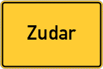 Place name sign Zudar