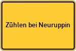 Place name sign Zühlen bei Neuruppin