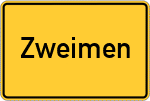Place name sign Zweimen