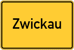 Place name sign Zwickau
