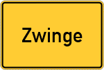Place name sign Zwinge