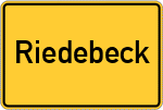 Place name sign Riedebeck, Niederlausitz