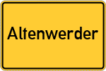 Place name sign Altenwerder