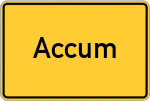 Place name sign Accum