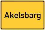 Place name sign Akelsbarg, Ostfriesland