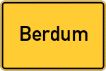 Place name sign Berdum, Ostfriesland