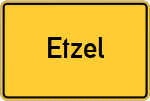 Place name sign Etzel