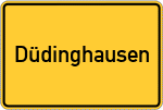 Place name sign Düdinghausen, Kreis Grafschaft Schaumburg