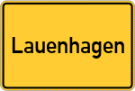 Place name sign Lauenhagen