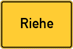 Place name sign Riehe