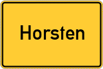 Place name sign Horsten, Kreis Grafschaft Schaumburg