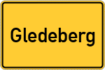 Place name sign Gledeberg, Kreis Lüchow-Dannenberg