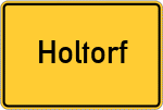 Place name sign Holtorf, Weser