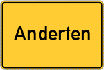 Place name sign Anderten, Kreis Nienburg, Weser