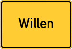 Place name sign Willen, Harlingerland