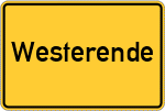 Place name sign Westerende, Kreis Norden