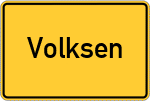 Place name sign Volksen, Kreis Grafschaft Schaumburg