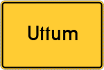 Place name sign Uttum