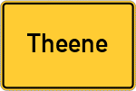 Place name sign Theene