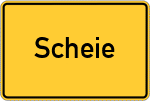 Place name sign Scheie