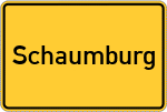 Place name sign Schaumburg, Kreis Grafschaft Schaumburg