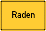 Place name sign Raden, Kreis Grafschaft Schaumburg