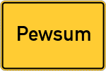 Place name sign Pewsum