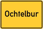 Place name sign Ochtelbur, Ostfriesland