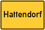 Place name sign Hattendorf, Kreis Grafschaft Schaumburg
