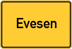 Place name sign Evesen