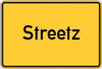 Place name sign Streetz, Kreis Lüchow-Dannenberg