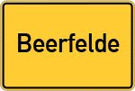 Place name sign Beerfelde