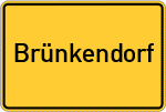Place name sign Brünkendorf, Elbe
