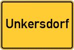Place name sign Unkersdorf