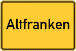 Place name sign Altfranken
