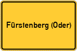 Place name sign Fürstenberg (Oder)