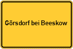 Place name sign Görsdorf bei Beeskow