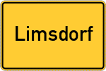 Place name sign Limsdorf