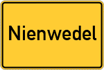 Place name sign Nienwedel, Elbe