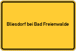 Place name sign Bliesdorf bei Bad Freienwalde