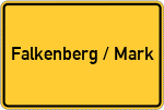 Place name sign Falkenberg / Mark