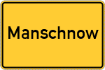 Place name sign Manschnow