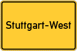 Place name sign Stuttgart-West