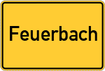 Place name sign Feuerbach