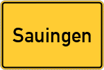 Place name sign Sauingen