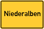 Place name sign Niederalben