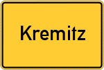 Place name sign Kremitz