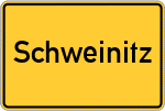 Place name sign Schweinitz, Elster