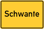Place name sign Schwante