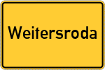 Place name sign Weitersroda